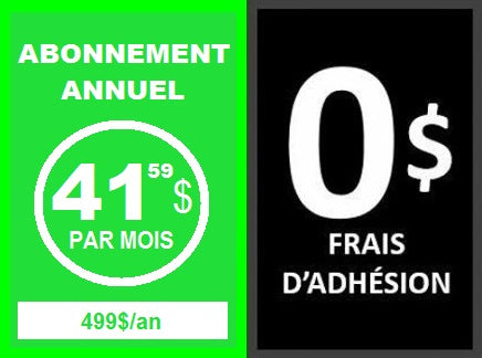 Abonnement annuel - 12 paiements mensuels préautorisés